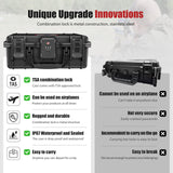 Kinghardcase TSA Combination Lockable Gun Case for Smith & Wesson, Water & Shock Proof Pistol Case Hard Shell Case for S&W M&P 9 M2.0, Smith & Wesson M&P 9 Shield EZ/Shield Plus, M&P 9 M2.0 5" Kinghardcase