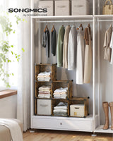 SONGMICS 6 Cube Storage Organizer, DIY Closet Shelf, Plastic Clothes Organizer, Modular Bookcase, 11.8 x 11.8 x 11.8 Inch Cubes, with Feet and Rubber Mallet, Rustic Brown ULPC111A01 SONGMICS