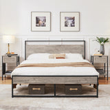 Yaheetech End Table with Drawer and Shelf, Sofa Side Table with Removable Storage Bag, Wooden Nightstand Bedside Table with Steel Legs for Living Room/Bedroom/Small Space, Gray Yaheetech