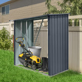 Zjjseloru Outdoor Firewood Rack,3ft x 7ft Garden Log Storage Shed in Galvanized Steel with Sloped Roof for Firewood,Pellet,or Lumber Storage,Black Zjjseloru