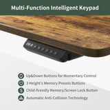 FEZIBO Electric Standing Desk with Drawers, 48x24 Inch Standing Desk Adjustable Height, Stand Up Desk with Monitor Shelf, Sit Stand Home Office Desk, Rustic Brown FEZIBO