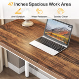 Tribesigns Computer Desk with 5 Drawers, 47 inches Rustic Brown Home Office Desk with Storage, Modern Simple Laptop Desk Study Writing Table for Small Spaces (Reversible Drawer Cabinet) Tribesigns