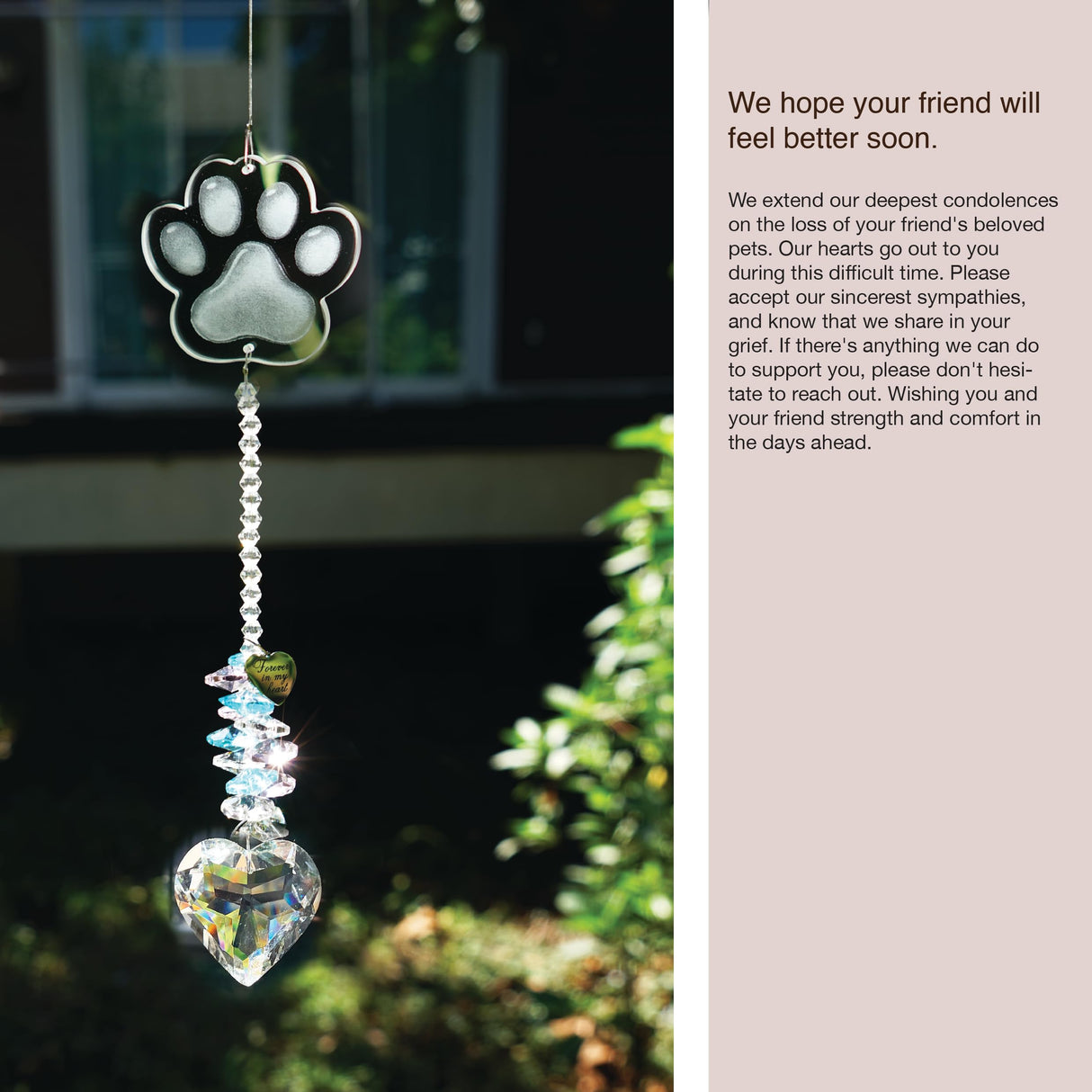 Pet Memorial Suncatcher, Dog Memorial Gifts, Pet Loss, Pet Sympathy, Thoughtful Dogs and Cats Remembrance, Bereavement Gifts ARUN