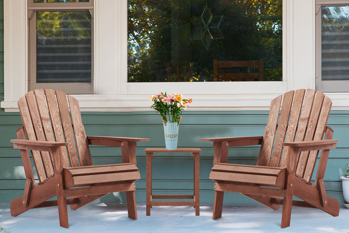 Oversize Wooden Folding Adirondack Chair, Half Pre-Assembled Wood Lounge Chair for Outdoor Patio Garden Lawn Backyard Deck Pool Beach Firepit Wood-Natrl