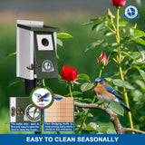 SISTERBIRD Bird Houses for Outside, Dark Green Bird House, Bluebird Houses for Outside, Garden Decoration Birdhouses for Outdoors, Bluebird Finch Swallow Wren Chickadee SISTERBIRD