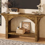Tarnorci 55 Inches Console Table,2 Tier Farmhouse Entryway Table,Narrow Wood Accent Tables with Storage Shelves for Living Room,Entrance,Hallway,Foyer (Brown) Tarnorci