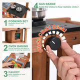 OLLIKIVI Mud Kitchen for Kids Outdoor,Wooden Play Kitchen with Removable Sink, Faucet,Storage Shelves, Backyard Garden Toddler Kitchen Playest, Kitchenware, Stove, Gift for Boys and Girls OLLIKIVI