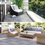 BEEFURNI Acacia Interlocking Deck Tiles (12"x 12" 20 PCS), Wood Deck Tiles Interlocking Outdoor All Weather, Patio Flooring for Indoor Outdoor use, 1 Year Warranty (Light Gray) BEEFURNI