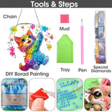 SKRYUIE Hanging Diamond Art Kits for Adults Cat, DIY Window Pendant Diamond Painting Kit Sun Catcher, Special Shaped Crystal Acrylic Double Sided, Porch Outdoor Garden Ornament 7.72 x 7.37 Inch SKRYUIE