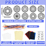 Lonfliness 32 Sets Suncatchers Craft Kit DIY Flower Window Stained Glass Effect Paper Spring Home School Classroom Decoration Art Craft Creative Activity Project Kid Gift Favor Lonfliness