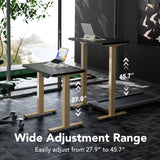 HUANUO 32" Small Electric Standing Desk Adjustable Height, 4 Memory Height Settings, Sit Stand Up Desk for Home Office & Computer Workstation, Black and Gold Frame HUANUO