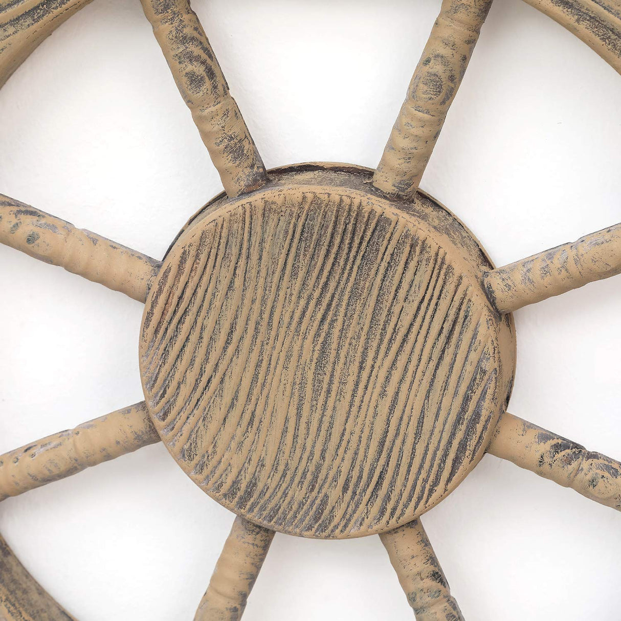 Asense Ornamental Wall Decoration Wooden Nautical Ship Steering Wheel, 24-inch, Brown Asense