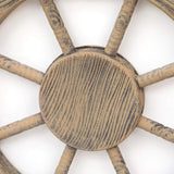 Asense Ornamental Wall Decoration Wooden Nautical Ship Steering Wheel, 24-inch, Brown Asense