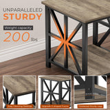 GreenForest End Table with 2-Tier Storage Shelf, 24 inch Side Table for Living Room,Modern Nightstand for Bedroom Bedside Office Farmhouse, Grey Wash GreenForest