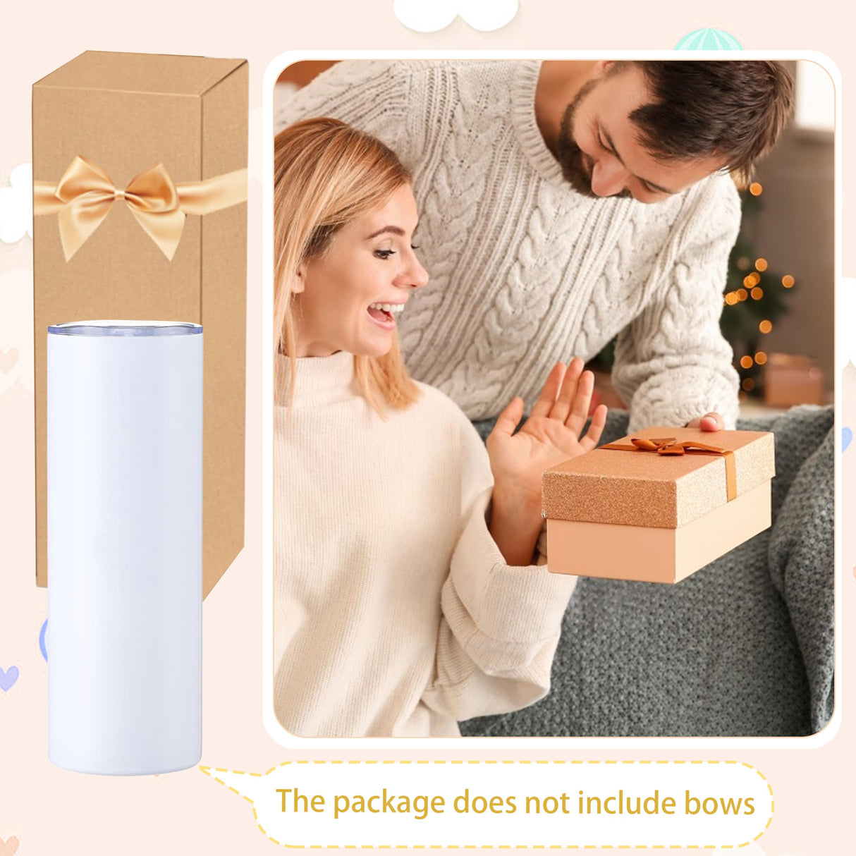 24 PCS Gift Boxes for Sublimation Tumbler 9.8 x 3.3 x 3.3 Inch Corrugated Cardboard Shipping Box for 12oz, 20oz, 30oz Heat Press Sublimation Blanks Skinny Cup for Shipping Gift Wrapping JINGHANGER