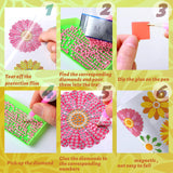 Saillong 36 Pcs Daisy Diamond Painting Sticker 5d DIY Diamond Sticker Sunflower Painting Creative Decals Resin Flower Rhinestone Gem Art Kits for Refrigerator Home Crafts Adults Summer Gift Decor Saillong