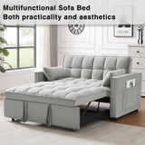 Wakefit 3 in 1 Convertible Sleeper Sofa Bed, Futon Couches for Living Room with Side Pocket | Adjustable Backrest | Velvet Fabric | Pull Out Couch | Small Loveseat | Sectional Sofa Bed(Grey) Wakefit