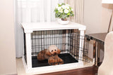zoovilla White Dog Cage with Crate Cover, Dog Kennel Medium zoovilla