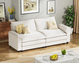 Homall 80" Modular Sectional Sofa, Loveseat Sofa Couch with Double-Layer Cushion, DIY Combination Chenille Deep 2-Seat Cloud Couch for Living Room, Apartment (White, Loveseat Sofa) Homall