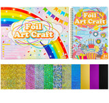 ilauke Art Craft Activity for Kids, No Mess DIY Creative Birthday Foil Art Kits, 2-in-1 Creative Travel Book for Girls Age 4-9, Idea Stuffers Valentines Gifts for Girls Boys, Travel Activities ilauke
