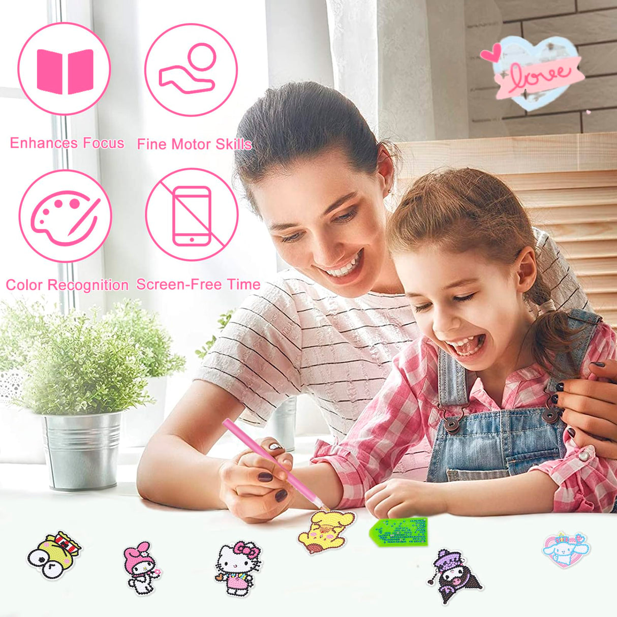 Crafts for Girls 8-12 - 6Pcs Make Your Own GEM Art Keychains - Arts and Crafts for Kids Ages 8-12 - Diamond Art Kits for Kids - 5D Dimond Art Paintings by Numbers - Art & Craft Gifts for 6 10 Year Old Nardoll