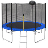 Livavege Trampolines 10FT Trampoline with Safety Enclosure Net & Ladder, Outdoor Trampoline for Kids and Adults with Heavy Duty Jumping Mat and Spring Cover Padding, 400LBS, ASTM Approved Livavege