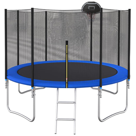 Livavege Trampolines 10FT Trampoline with Safety Enclosure Net & Ladder, Outdoor Trampoline for Kids and Adults with Heavy Duty Jumping Mat and Spring Cover Padding, 400LBS, ASTM Approved Livavege