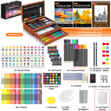 Soucolor Art Supplies, 192-Pack Deluxe Art Set Drawing Painting Supplies Art Kit with Acrylic Pad, Watercolor Pad, Sketch Book, Canvases, Acrylic Paint, Crayons, Pencils, Gifts for Artists Adults Kids Soucolor