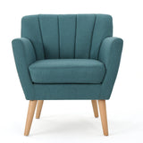 Christopher Knight Home Merel Mid Century Modern Fabric Club Chair, Dark Teal/Natural Christopher Knight Home