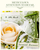 ROBOTIME 3D Puzzle Flower White Camellia AF011 with Stand, Craft Kits for Adults Artificial Flower Kit, Botanical Craft Gifts for Women ROBOTIME