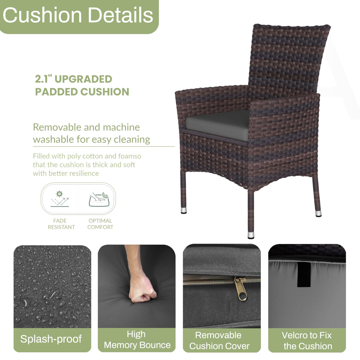 Kurapika 15-Piece Patio Furniture Outdoor Dining Set, Wicker Rattan Patio Dining Table and Chairs Set, Square Tempered Glass Tabletop with Umbrella Hole and 12 Chair Set, Grey Kurapika