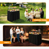 VINGLI Ice Table with Extra Storage Shelf, Portasble Cooler Side Table with Removable Skirt, Patio Table, Indoor & Outdoor Bar for Events, Parties and Camping VINGLI