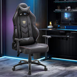 Big and Tall Gaming Chair 350lbs-Racing Style Computer Gamer Chair,Ergonomic Desk Office PC Chair with Wide Seat, Reclining Back, Adjustable Armrest for Adult Teens-Black/Grey COLAMY