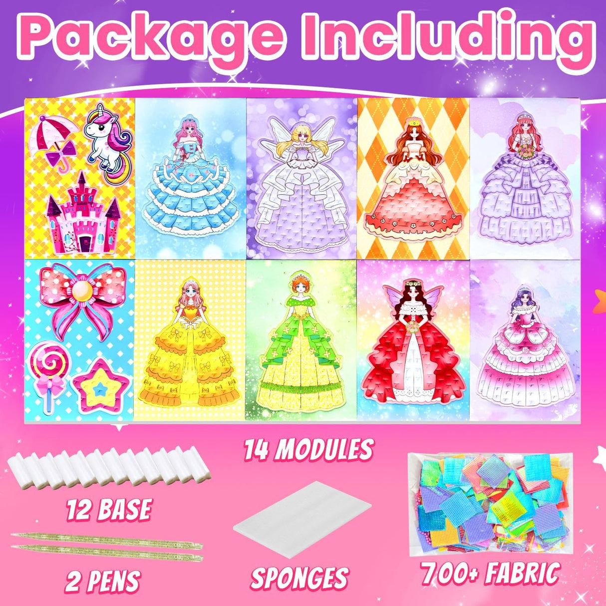 Poke Art for Kids Ages 4-8，Poke in Kits Princesses Crafts Gift Birthday for Girls 4 5 6 7 8 9 Years Old, Arts and Crafts for Kids 4-6，Pretty Pretty Princess Game Generic