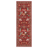 Lahome Christmas Runner Rug 2x6 Red Runners for Hallways,Kitchen Rugs Non Slip Washable Entryway Carpet Runner,Soft Christmas Tree Santa Claus Runners for Bathroom Bedside Holiday Decor(2'x6',Red) Lahome