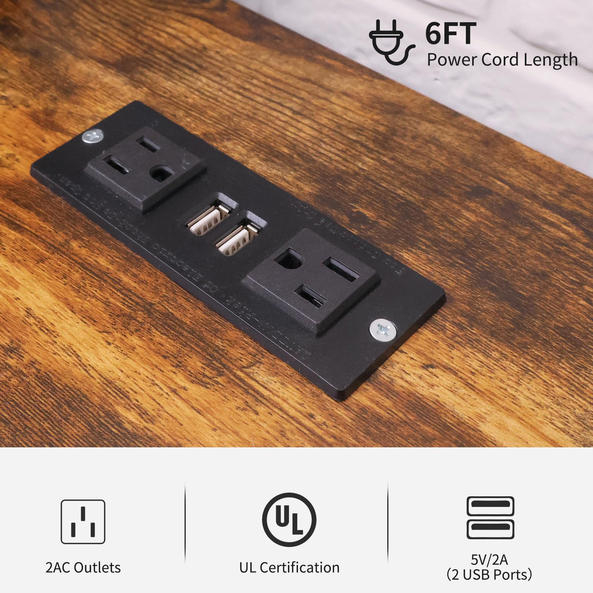 Walmokid Storage Cabinet with Power Outlet, 35" Modern Sideboard Buffet Cabinet w/Adjustable Shelf, Wooden Kitchen Cabinet with Open Shelves for Living Room, Dining Room, Kitchen, Black Walmokid