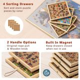 Becko US 1000-Pc Tilting Jigsaw Puzzle Board with 4 Drawers & Cover, Adjustable Jigsaw Puzzle Table with Built-in Easel/Stand, Portable Boards with Storage for Adults, with Premium Flannel Tabletop Becko US