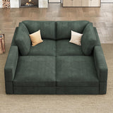 HONBAY Modular Sectional Couches with Storage Corduroy Sectional Sleeper Sofa Modular Sectional Couches for Living Room,Green HONBAY