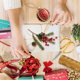 3 Rolls Christmas Decorative String Metallic Bakers String Wrapping Twine Strings Metallic Ornament Thread Glitter Strings for DIY Crafting Christmas Decor Gift Wrapping-Red/Gold/Silver DSLSQD