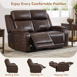 Watson & Whitely Genuine Leather Power Loveseat Recliner Sofa, Zero Gravity Reclining Loveseat with Power Headrest & Hidden Storage, Charging Ports, Dual Recliner Sofas for Living Room, Dark Brown Watson & Whitely