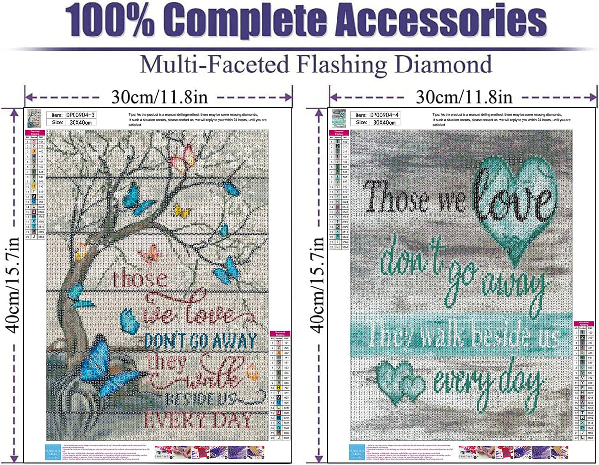 ARPADAMO 4 Pack Diamond Kits for Adults,5D Love Diamond Painting DIY Inspirational Diamond Art Diamond Art Kit for Adult,Round Full Drill Diamonds, Diamond Art Kit for Home Decor-12x16inch ARPADAMO
