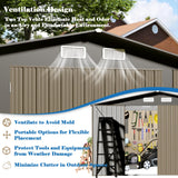 TIMWNER Large Storage Shed, 10' × 8' FT Metal Storage Shed with Lockable Door, Waterproof Shed Outdoor Use, Tool Shed with Windows for Bike, Garden, Brown TIMWNER