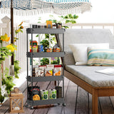 SPACEKEEPER Slim Rolling Storage Cart 4 Tier Organizer Mobile Shelving Unit Utility Cart Tower Rack for Kitchen Bathroom Laundry Narrow Places, Black SPACEKEEPER