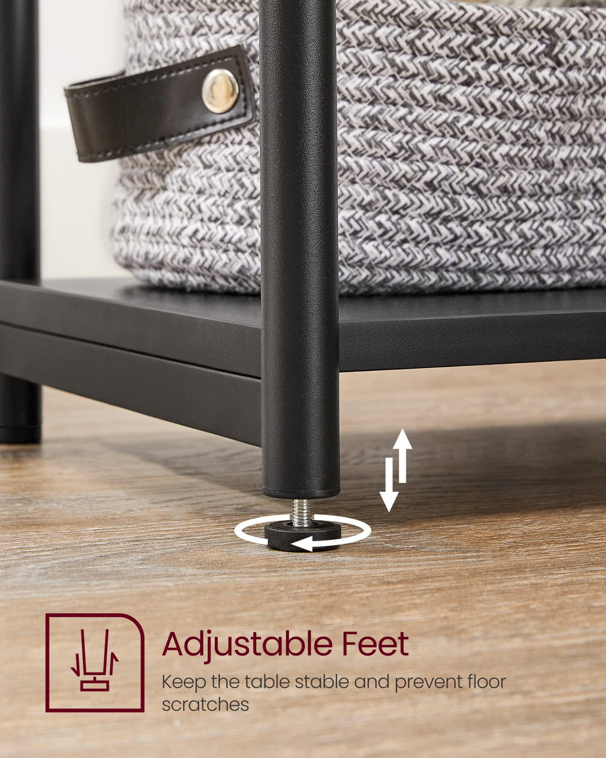 VASAGLE Side Table, Small End Table, Tall Nightstand for Living Room, Bedroom, Office, Bathroom, Classic Black ULET273B16 VASAGLE