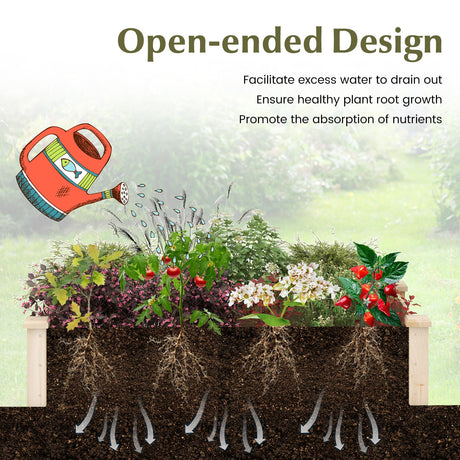 Giantex Wooden Raised Garden Bed, Rectangular Planter Box for Vegetables, Fruits, Flowers, Herbs, 48" Lx24 Wx10 H Outdoor Elevated Planting Bed for Garden, Backyard, Lawn, Patio Giantex