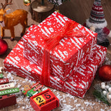 ZINTBIAL Christmas Wrapping Paper for Kids Adults - Xmas Wrapping Paper with Red/Black Plaid, Reindeer, Gnome, “Ho Ho” Words - 28 x 40 Inches, 6 Jumbo Sheets, Easy to Store ZINTBIAL