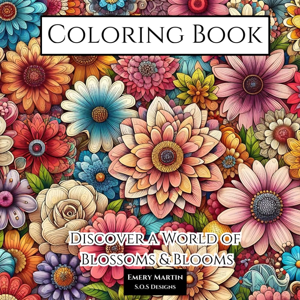 Discover a World of Blossoms & Blooms: An Adult and Teen Coloring Book - Unwind and Relax With Nature WoodArtSupply