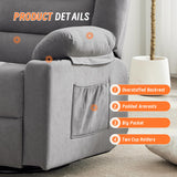Sftaiyou 360°Swivel Rocker Recliner Chair for Adults,Manual Glider Recliner Sofa with Massage and Heating, Nursery Rocking Chairs with Cup Holds for Living Room Bedroom(Grey) Sftaiyou