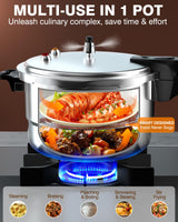 WantJoin 10Qt Aluminum Pressure Cooker w/Release Valve & Multiple Protective Devices,Pressure Canner Compatible with Gas & Induction Cooker,Canner Rack Included WantJoin