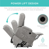 Best Choice Products PU Leather Electric Power Lift Chair, Recliner Massage Chair, Adjustable Furniture for Back, Legs w/ 3 Positions, USB Port, Heat, Cupholders, Easy-to-Reach Side Button - Gray Best Choice Products